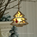 20 new wood painted luminous wooden decoration pendant Christmas decoration supplies Christmas scene gift